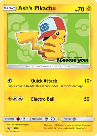 Ash's Pikachu SM112 [SM Promos]