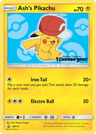 Ash's Pikachu SM113 [SM Promos]