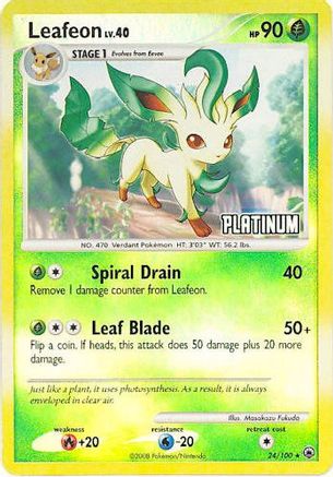 Leafeon 024/100 [Burger King Promos]  - Reverse Holofoil