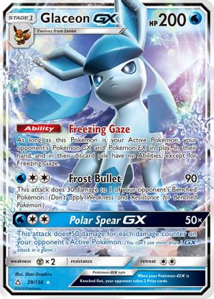 Glaceon GX 039/156 [SM  Ultra Prism]  - Holofoil