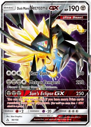 Dusk Mane Necrozma GX 090/156 [SM  Ultra Prism]  - Holofoil