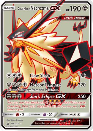 Dusk Mane Necrozma GX (Full Art) 145 [SM  Ultra Prism]  - Holofoil
