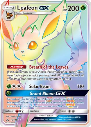 Leafeon GX (Secret Rare) 157 [SM  Ultra Prism]  - Holofoil