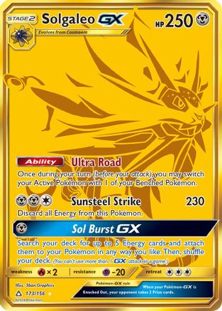 Solgaleo GX (Secret Rare) 173 [SM  Ultra Prism]  - Holofoil
