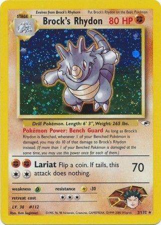 Brock's Rhydon 002/132 [Gym Heroes]  - Unlimited Holofoil