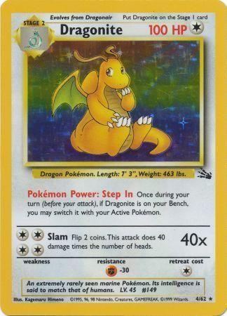 Dragonite (4) 004/62 [Fossil]  - Unlimited Holofoil