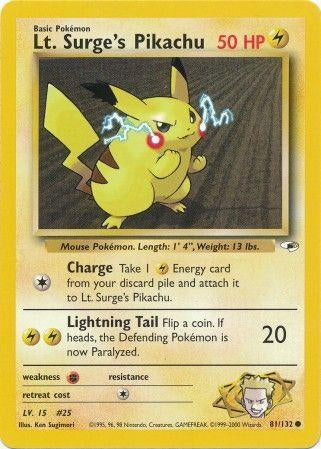 Lt. Surge's Pikachu 081/132 [Gym Heroes]  - Unlimited