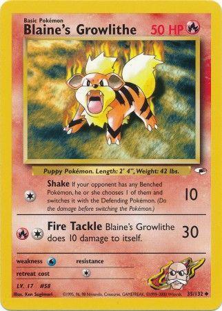 Blaine's Growlithe (35) 035/132 [Gym Heroes]  - Unlimited