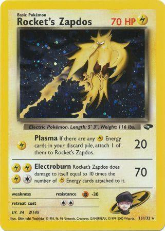 Rocket's Zapdos 015/132 [Gym Challenge]  - Unlimited Holofoil