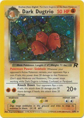 Dark Dugtrio (6) 006/82 [Team Rocket]  - Unlimited Holofoil