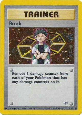 Brock (15) 015/132 [Gym Heroes]  - Unlimited Holofoil