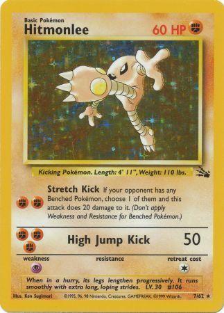 Hitmonlee (7) 007/62 [Fossil]  - Unlimited Holofoil