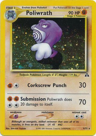 Poliwrath (9) 009/75 [Neo Discovery]  - Unlimited Holofoil