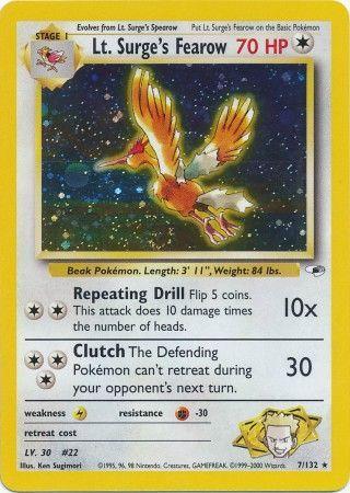 Lt. Surge's Fearow 007/132 [Gym Heroes]  - Unlimited Holofoil