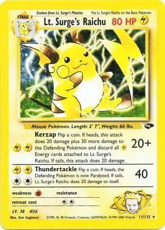 Lt. Surge's Raichu 011/132 [Gym Challenge]  - Unlimited Holofoil