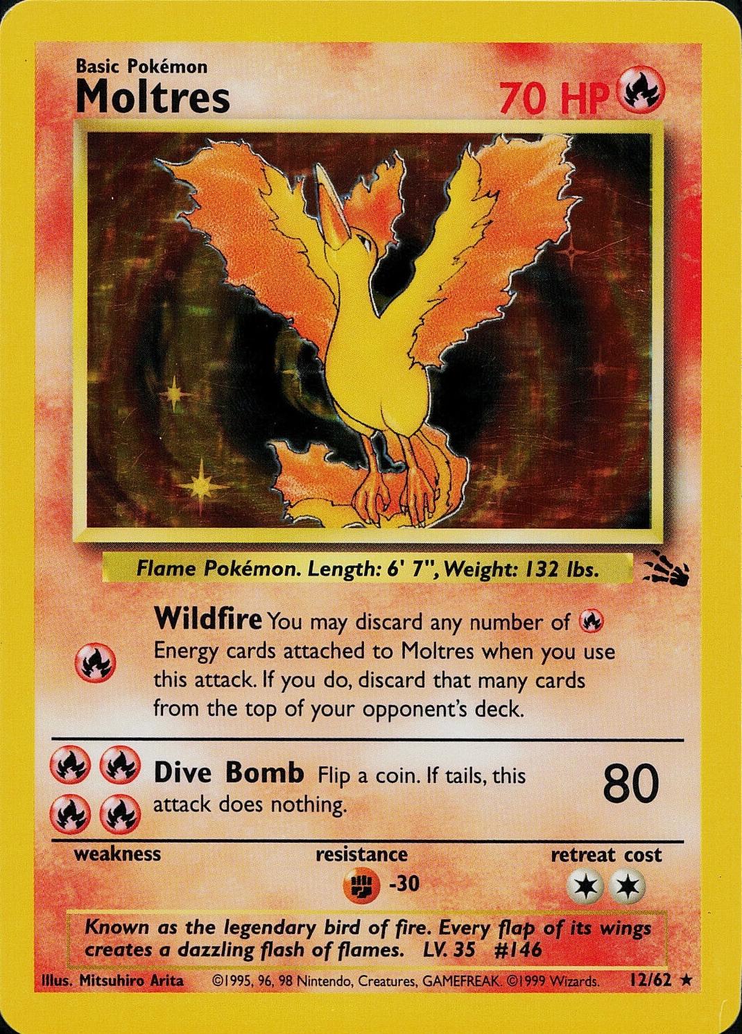 Moltres (12) 012/62 [Fossil]  - Unlimited Holofoil