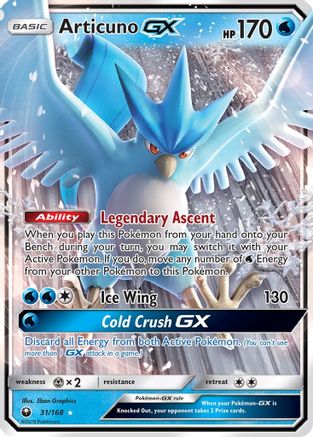 Articuno GX 031/168 [SM  Celestial Storm]  - Holofoil