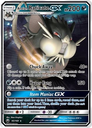 Alolan Raticate GX 085/168 [SM  Celestial Storm]  - Holofoil