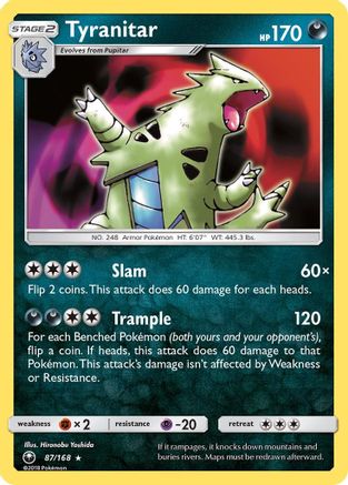 Tyranitar 087/168 [SM  Celestial Storm]  - Reverse Holofoil