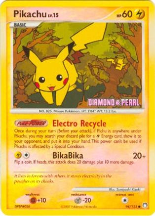 Pikachu 094/123 [Burger King Promos]  - Reverse Holofoil