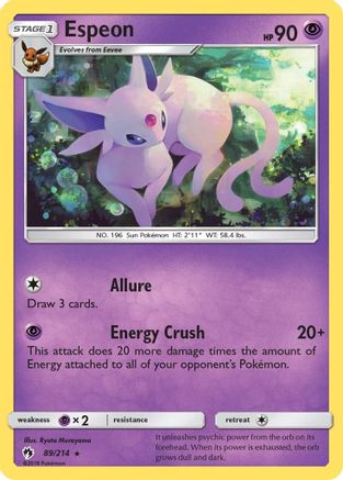 Espeon 089/214 [SM  Lost Thunder]  - Reverse Holofoil
