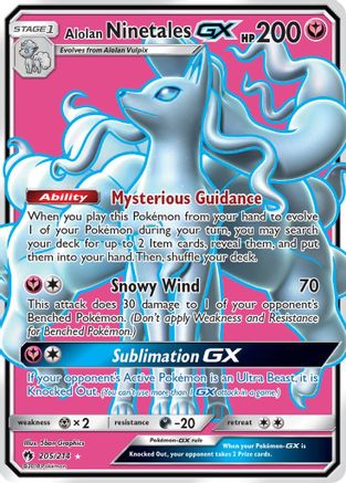 Alolan Ninetales GX (Full Art) 205 [SM  Lost Thunder]  - Holofoil