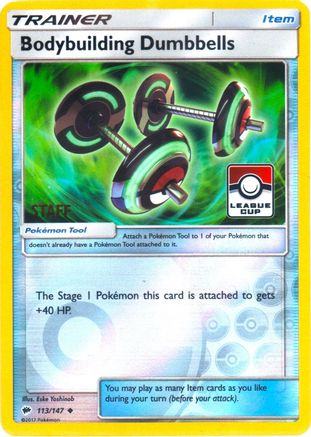 Bodybuilding Dumbbells 113/147 [League & Championship Cards]  - Reverse Holofoil