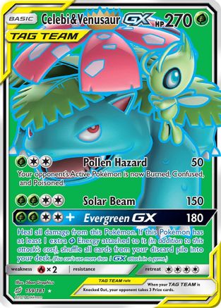 Celebi & Venusaur GX (Full Art) 159 [SM  Team Up]  - Holofoil