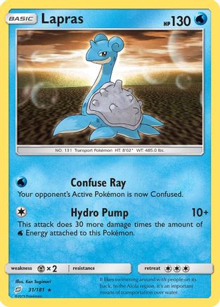 Lapras 031/181 [SM  Team Up]  - Reverse Holofoil