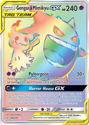 Gengar & Mimikyu GX (Secret) 186 [SM  Team Up]  - Holofoil