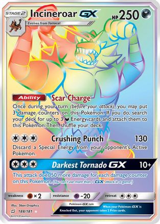 Incineroar GX (Secret) 188 [SM  Team Up]  - Holofoil