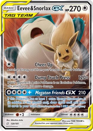 Eevee & Snorlax GX 120/181 [SM  Team Up]  - Holofoil