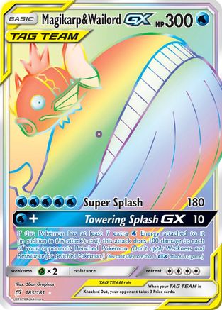 Magikarp & Wailord GX (Secret) 183 [SM  Team Up]  - Holofoil