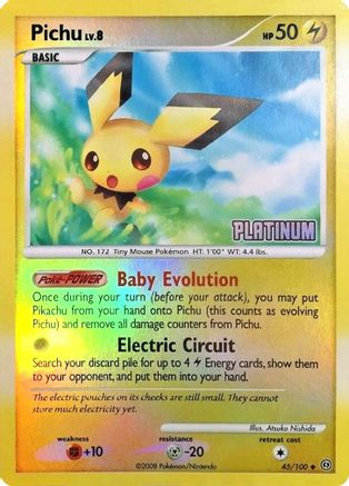 Pichu 045/106 [Burger King Promos]  - Reverse Holofoil