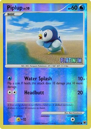 Piplup 071/100 [Burger King Promos]  - Reverse Holofoil