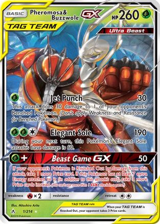 Pheromosa & Buzzwole GX 001/214 [SM  Unbroken Bonds]  - Holofoil