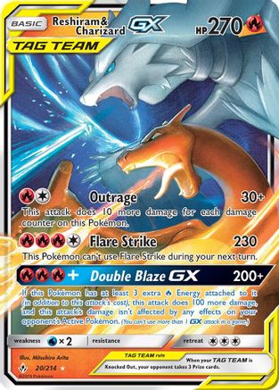 Reshiram & Charizard GX 020/214 [SM  Unbroken Bonds]  - Holofoil