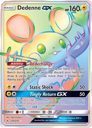 Dedenne GX (Secret) 219 [SM  Unbroken Bonds]  - Holofoil