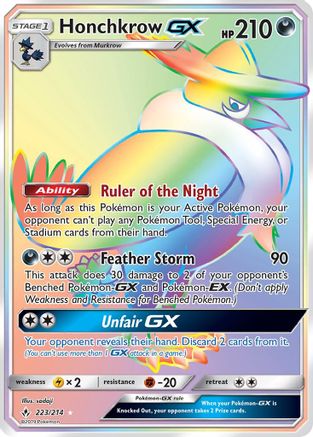 Honchkrow GX (Secret) 223 [SM  Unbroken Bonds]  - Holofoil
