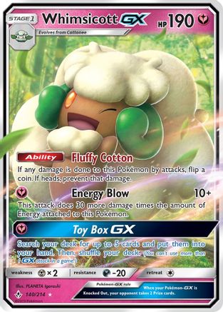 Whimsicott GX 140/214 [SM  Unbroken Bonds]  - Holofoil