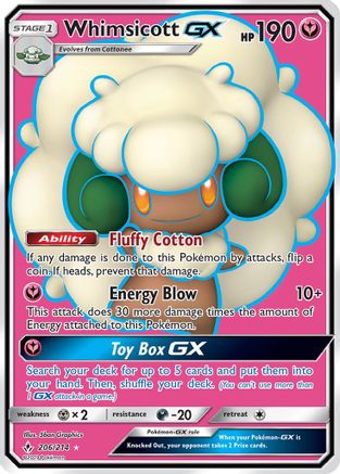 Whimsicott GX (Full Art) 206/214 [SM  Unbroken Bonds]  - Holofoil