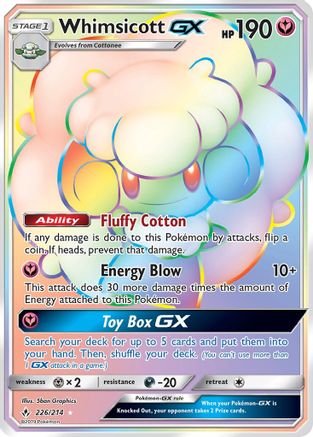 Whimsicott GX (Secret) 226 [SM  Unbroken Bonds]  - Holofoil