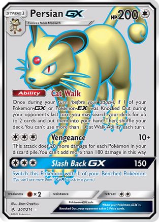 Persian GX (Full Art) 207/214 [SM  Unbroken Bonds]  - Holofoil