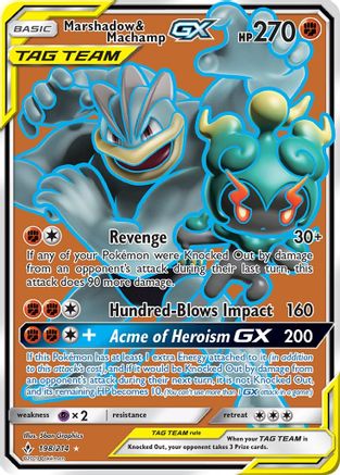 Marshadow & Machamp GX (198) (Full Art) 198/214 [SM  Unbroken Bonds]  - Holofoil