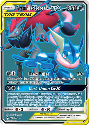 Greninja & Zoroark GX (200) (Full Art) 200 [SM  Unbroken Bonds]  - Holofoil