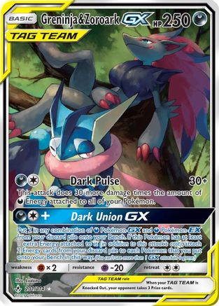 Greninja & Zoroark GX (201) (Alternate Full Art) 201/214 [SM  Unbroken Bonds]  - Holofoil