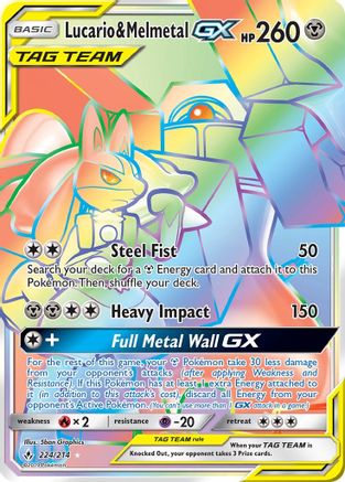 Lucario & Melmetal GX (Secret) 224 [SM  Unbroken Bonds]  - Holofoil
