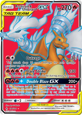 Reshiram & Charizard GX (Full Art) 194/214 [SM  Unbroken Bonds]  - Holofoil