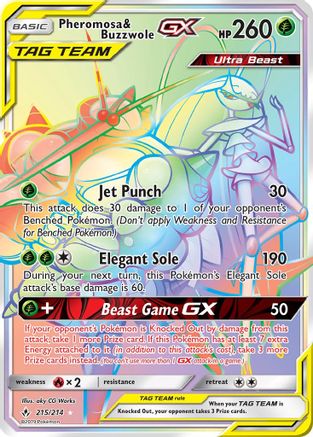 Pheromosa & Buzzwole GX (Secret) 215 [SM  Unbroken Bonds]  - Holofoil