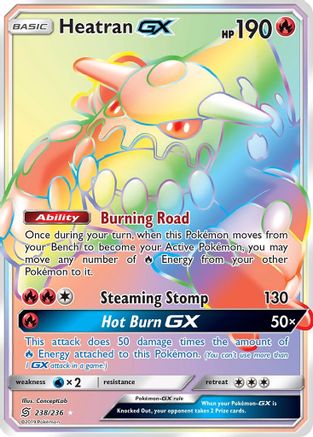 Heatran GX (Secret) 238 [SM  Unified Minds]  - Holofoil